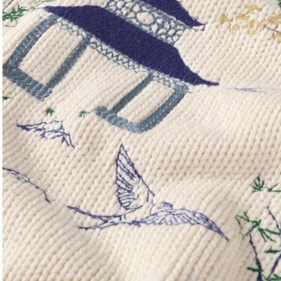 [NWT] YITAI Porcelain Garden Embroidery Sweater - Picture 8 of 11